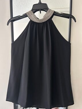 NWOT Worthington Black Halter Jewel-Neck Camisole Blouse. Absolutely gorgeous!